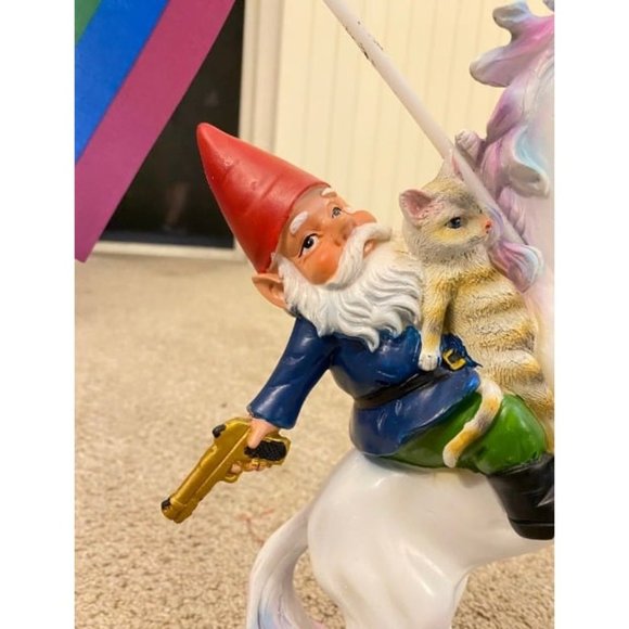 Garden Gnome Statue- The Ultimate Trio: Cat, Gnome & Unicorn Statue - Picture 2 of 3